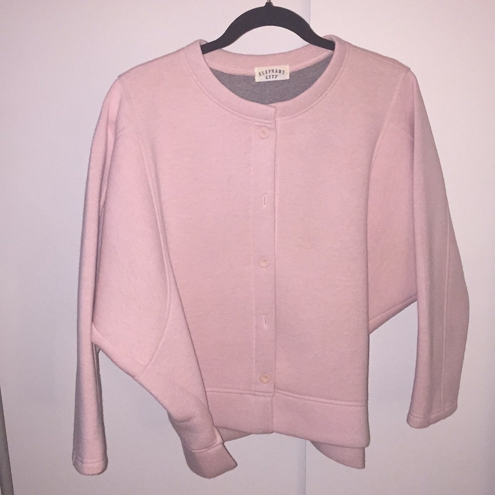 Pink cotton blend batwing jacket